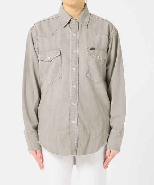 Wrangler（ラングラー）の「【WRANGLER】別注DENIMシャツ◆（シャツ/ブラウス・レディース・ネイビー/ライトグレー・LARGE/X-SMALL）」の18枚目の写真