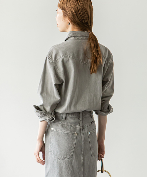 Wrangler（ラングラー）の「【WRANGLER】別注DENIMシャツ◆（シャツ/ブラウス・レディース・ネイビー/ライトグレー・LARGE/X-SMALL）」の10枚目の写真