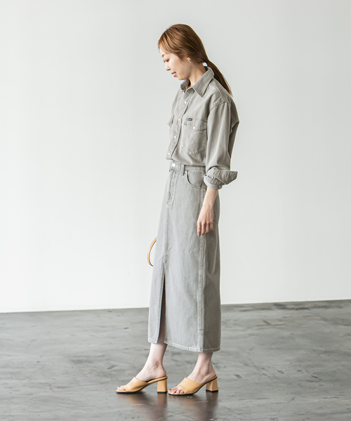 Wrangler（ラングラー）の「【WRANGLER】別注DENIMシャツ◆（シャツ/ブラウス・レディース・ネイビー/ライトグレー・LARGE/X-SMALL）」の8枚目の写真