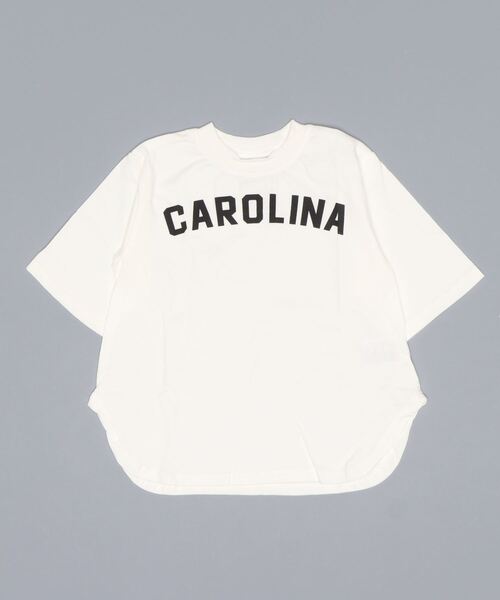 ALPHA LABEL(アルファーレーベル)の「BIG DROP COLLEGE LOGO T-SHIRT(Tシャツ/カットソー・キッズ・その他2/ホワイト/チャコールグレー/ピンク・110/130/150/100/120/140/90)」の1枚目の写真
