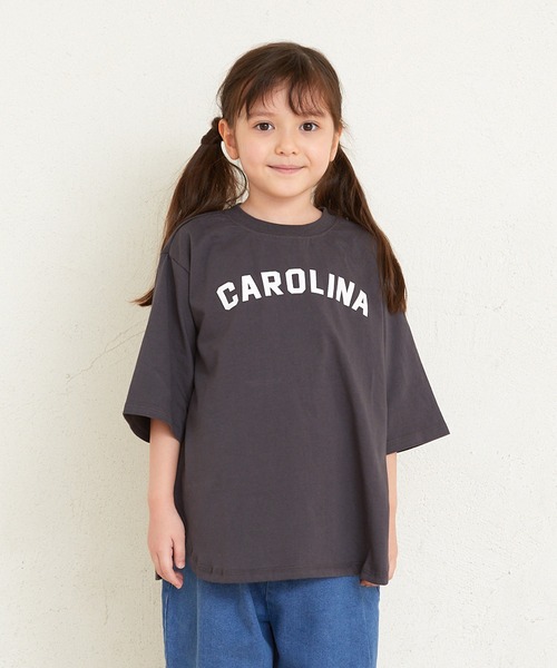 ALPHA LABEL(アルファーレーベル)の「BIG DROP COLLEGE LOGO T-SHIRT(Tシャツ/カットソー・キッズ・その他2/ホワイト/チャコールグレー/ピンク・110/130/150/100/120/140/90)」の2枚目の写真