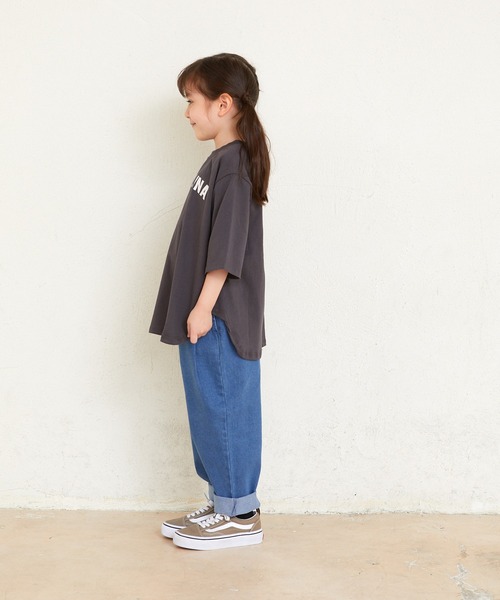 ALPHA LABEL(アルファーレーベル)の「BIG DROP COLLEGE LOGO T-SHIRT(Tシャツ/カットソー・キッズ・その他2/ホワイト/チャコールグレー/ピンク・110/130/150/100/120/140/90)」の7枚目の写真
