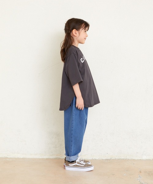 ALPHA LABEL(アルファーレーベル)の「BIG DROP COLLEGE LOGO T-SHIRT(Tシャツ/カットソー・キッズ・その他2/ホワイト/チャコールグレー/ピンク・110/130/150/100/120/140/90)」の9枚目の写真