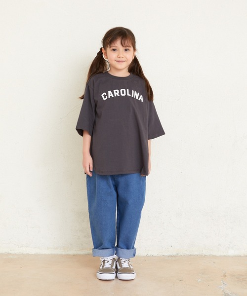ALPHA LABEL(アルファーレーベル)の「BIG DROP COLLEGE LOGO T-SHIRT(Tシャツ/カットソー・キッズ・その他2/ホワイト/チャコールグレー/ピンク・110/130/150/100/120/140/90)」の6枚目の写真