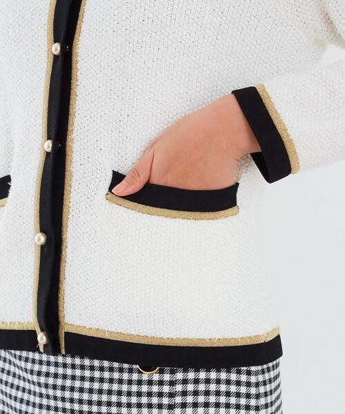 Tiara（ティアラ）の「ニットジャケット（カーディガン/ボレロ・レディース・アイボリー/ブラック・FREE）」の9枚目の写真