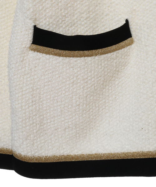 Tiara（ティアラ）の「ニットジャケット（カーディガン/ボレロ・レディース・アイボリー/ブラック・FREE）」の15枚目の写真