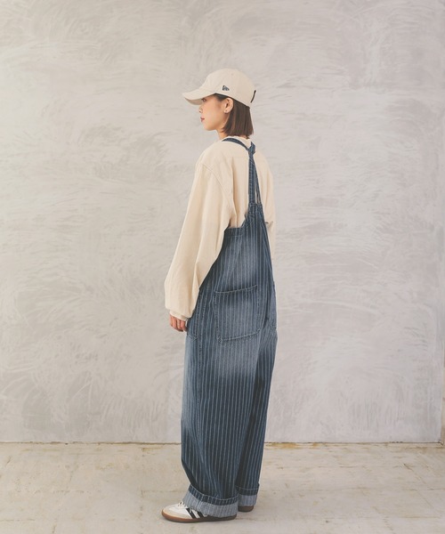 HOUSTON（ヒューストン）の「ヒューストン　PINSTRIPE DENIM DECK PANTS（サロペット/オーバーオール・メンズ・インディゴブルー/ダークインディゴブルー・M/XL/L）」の5枚目の写真