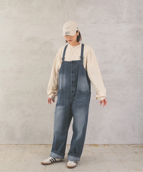 HOUSTON（ヒューストン）の「ヒューストン　PINSTRIPE DENIM DECK PANTS（サロペット/オーバーオール・メンズ・インディゴブルー/ダークインディゴブルー・M/XL/L）」の7枚目の写真