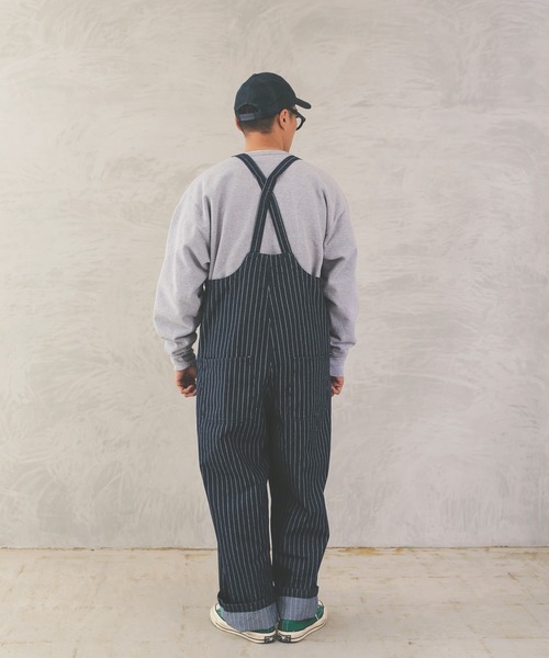 HOUSTON（ヒューストン）の「ヒューストン　PINSTRIPE DENIM DECK PANTS（サロペット/オーバーオール・メンズ・インディゴブルー/ダークインディゴブルー・M/XL/L）」の11枚目の写真