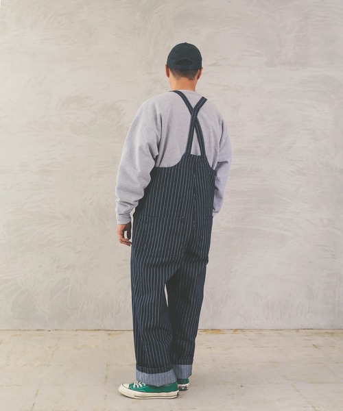 HOUSTON（ヒューストン）の「ヒューストン　PINSTRIPE DENIM DECK PANTS（サロペット/オーバーオール・メンズ・インディゴブルー/ダークインディゴブルー・M/XL/L）」の10枚目の写真