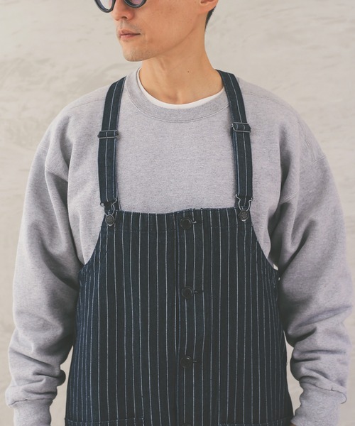 HOUSTON（ヒューストン）の「ヒューストン　PINSTRIPE DENIM DECK PANTS（サロペット/オーバーオール・メンズ・インディゴブルー/ダークインディゴブルー・M/XL/L）」の13枚目の写真