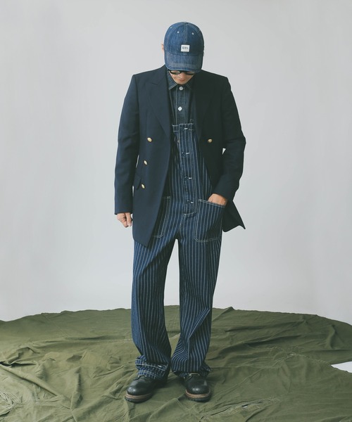 HOUSTON（ヒューストン）の「ヒューストン　PINSTRIPE DENIM DECK PANTS（サロペット/オーバーオール・メンズ・インディゴブルー/ダークインディゴブルー・M/XL/L）」の21枚目の写真