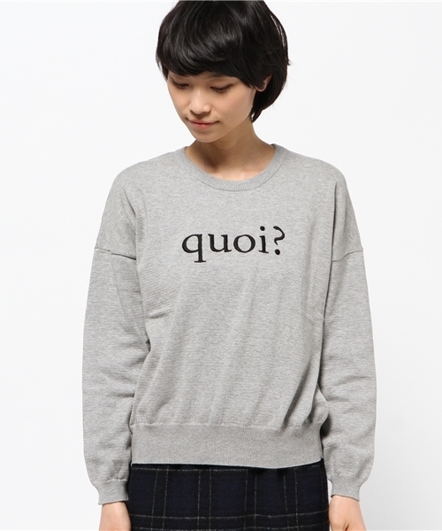 OUTLET（アウトレット）の「【CAPRICIEUX LE'MAGE】ロゴ刺繍コットンプルオーバー（ニット/セーター・レディース・グレー/ボルドー・FREE）」の3枚目の写真