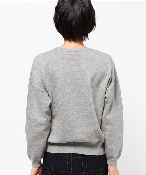 OUTLET（アウトレット）の「【CAPRICIEUX LE'MAGE】ロゴ刺繍コットンプルオーバー（ニット/セーター・レディース・グレー/ボルドー・FREE）」の5枚目の写真