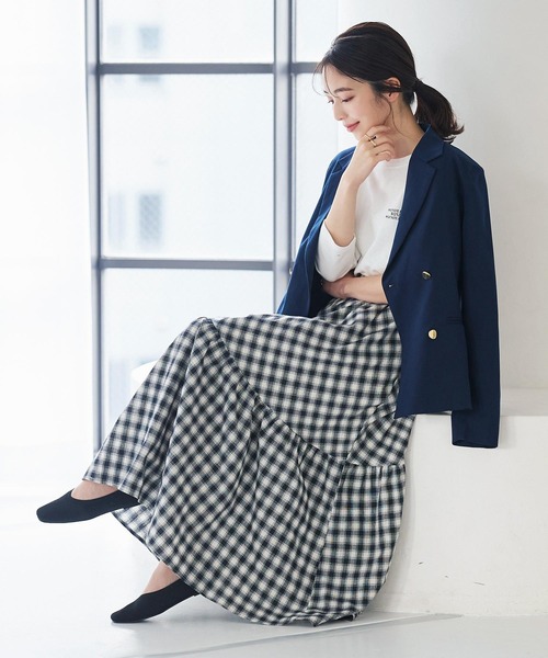 KOBE LETTUCE(コウベレタス)の「バックウエストゴムロングティアードスカート(スカート・レディース・ブラック系その他/イエロー/ミント/ブラック系その他2・FREE)」の15枚目の写真