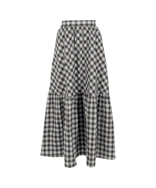 KOBE LETTUCE(コウベレタス)の「バックウエストゴムロングティアードスカート(スカート・レディース・ブラック系その他/イエロー/ミント/ブラック系その他2・FREE)」の5枚目の写真