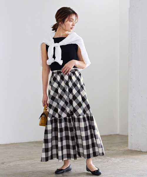 KOBE LETTUCE(コウベレタス)の「バックウエストゴムロングティアードスカート(スカート・レディース・ブラック系その他/イエロー/ミント/ブラック系その他2・FREE)」の20枚目の写真