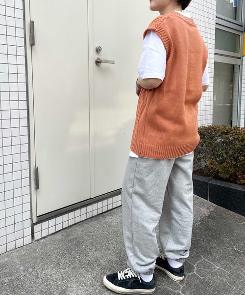 NO NEED（ノーニード）の「カラーケーブルニットベスト　ケーブル/ベスト/レイヤード（ベスト・メンズ・ホワイト/グレー/ネイビー/オレンジ/ブルー/グリーン・ﾌﾘ-）」の18枚目の写真