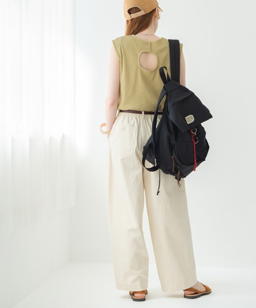 Crisp（クリスプ）の「バックオープンスラブTシャツ（Tシャツ/カットソー・レディース・ベージュ/ピンク/グリーン・FREE）」の5枚目の写真