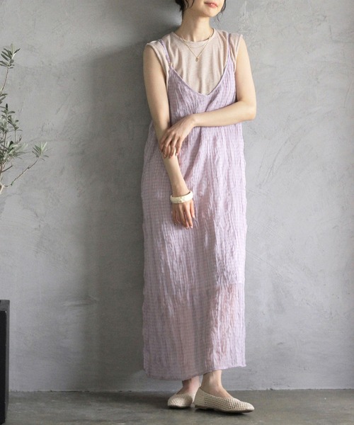 Crisp（クリスプ）の「バックオープンスラブTシャツ（Tシャツ/カットソー・レディース・ベージュ/ピンク/グリーン・FREE）」の11枚目の写真