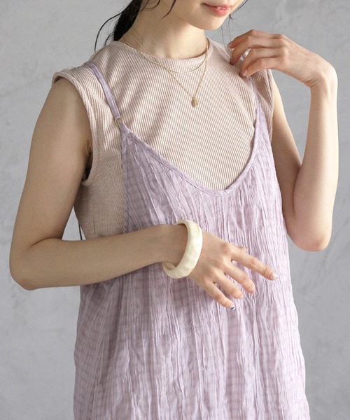 Crisp（クリスプ）の「バックオープンスラブTシャツ（Tシャツ/カットソー・レディース・ベージュ/ピンク/グリーン・FREE）」の13枚目の写真