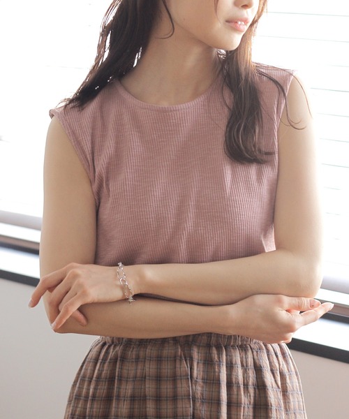 Crisp（クリスプ）の「バックオープンスラブTシャツ（Tシャツ/カットソー・レディース・ベージュ/ピンク/グリーン・FREE）」の20枚目の写真