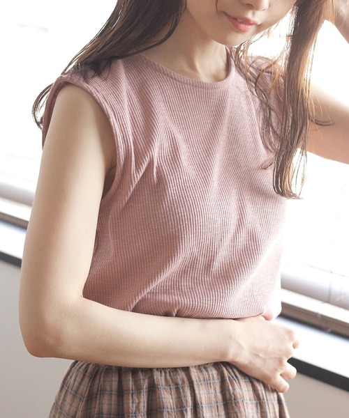 Crisp（クリスプ）の「バックオープンスラブTシャツ（Tシャツ/カットソー・レディース・ベージュ/ピンク/グリーン・FREE）」の21枚目の写真