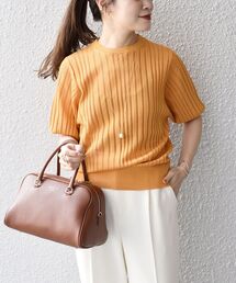 SHIPS（シップス）の「〈手洗い可能〉 ペーパーポリ シアー クルーネック プルオーバー ◆（ニット/セーター）」