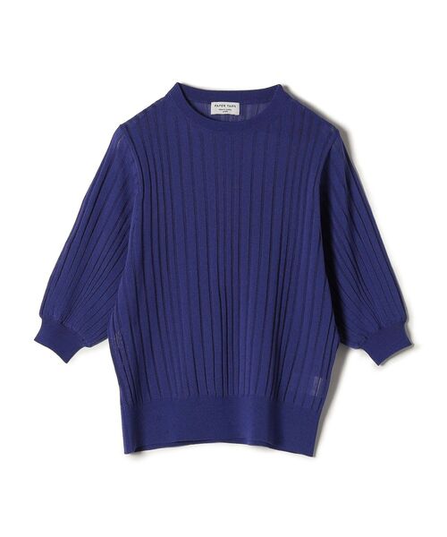 SHIPS（シップス）の「〈手洗い可能〉 ペーパーポリ シアー クルーネック プルオーバー ◆（ニット/セーター・レディース・オフホワイト/ベージュ系/ブルー/オレンジ/ブラック・ONE SIZE）」の7枚目の写真