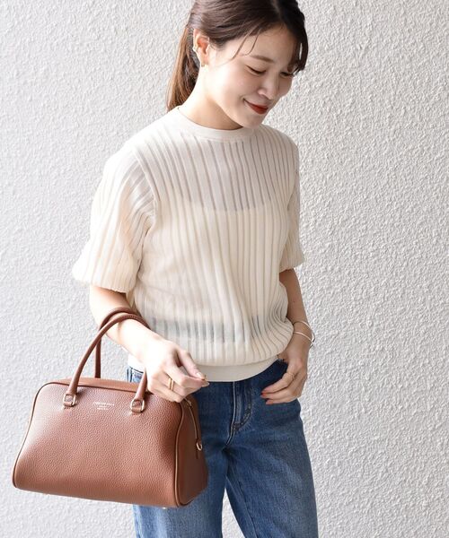 SHIPS（シップス）の「〈手洗い可能〉 ペーパーポリ シアー クルーネック プルオーバー ◆（ニット/セーター・レディース・オフホワイト/ベージュ系/ブルー/オレンジ/ブラック・ONE SIZE）」の19枚目の写真