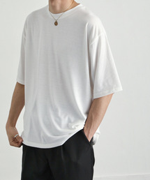 ZIP FIVE | T/R無地 5分袖ルーズカットソー/無地 5分袖Tシャツ(Tシャツ/カットソー)