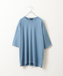 【ZIP FIVE】ドレープ 5分袖ビッグシルエットカットソー/無地 5分袖Tシャツ