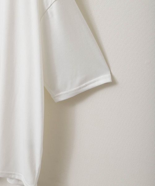 ZIP FIVE（ジップファイブ）の「【ZIP FIVE】ドレープ 5分袖ビッグシルエットカットソー/無地 5分袖Tシャツ（Tシャツ/カットソー・メンズ・カーキ/ブルー/ブラック/ホワイト/ブラウン/グリーン/チャコール・MEDIUM/LARGE）」の11枚目の写真