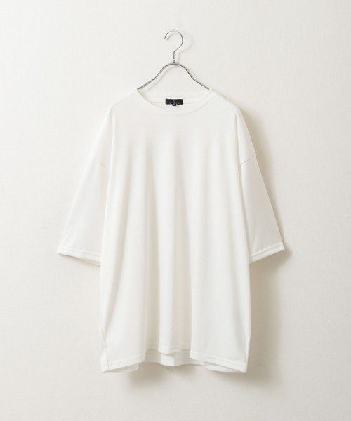 ZIP FIVE（ジップファイブ）の「【ZIP FIVE】ドレープ 5分袖ビッグシルエットカットソー/無地 5分袖Tシャツ（Tシャツ/カットソー・メンズ・カーキ/ブルー/ブラック/ホワイト/ブラウン/グリーン/チャコール・MEDIUM/LARGE）」の21枚目の写真