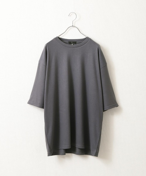 ZIP FIVE（ジップファイブ）の「【ZIP FIVE】ドレープ 5分袖ビッグシルエットカットソー/無地 5分袖Tシャツ（Tシャツ/カットソー・メンズ・カーキ/ブルー/ブラック/ホワイト/ブラウン/グリーン/チャコール・MEDIUM/LARGE）」の19枚目の写真