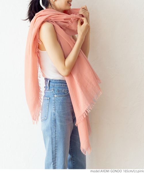 coca(coca)(コカ)の「ふんわりガーゼストール(ストール/ショール・レディース・ブラック/アイボリー/ライトピンク・ONE SIZE)」の18枚目の写真