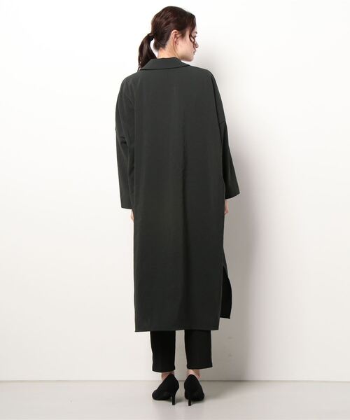 mizuiroind（ミズイロインド）の「mizuiro ind ワイドシャツライクコート（ステンカラーコート・レディース・チャコールグレー/ライトグレー/ブラック/ネイビー・FREE）」の5枚目の写真