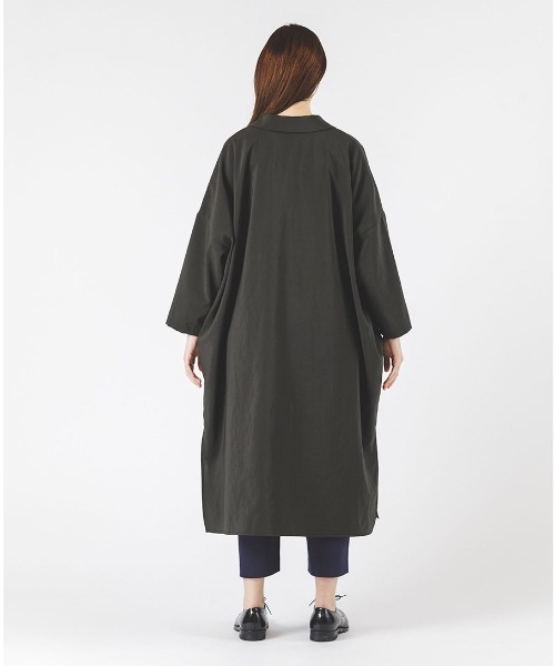 mizuiroind（ミズイロインド）の「mizuiro ind ワイドシャツライクコート（ステンカラーコート・レディース・チャコールグレー/ライトグレー/ブラック/ネイビー・FREE）」の19枚目の写真