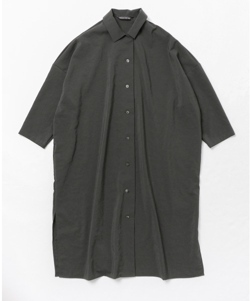 mizuiroind（ミズイロインド）の「mizuiro ind ワイドシャツライクコート（ステンカラーコート・レディース・チャコールグレー/ライトグレー/ブラック/ネイビー・FREE）」の15枚目の写真