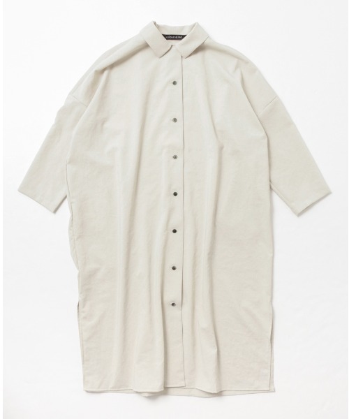 mizuiroind（ミズイロインド）の「mizuiro ind ワイドシャツライクコート（ステンカラーコート・レディース・チャコールグレー/ライトグレー/ブラック/ネイビー・FREE）」の18枚目の写真