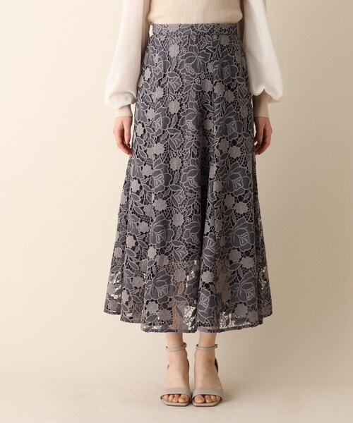 OPAQUE.CLIP（オペークドットクリップ）の「◆フラワーレースマーメイドスカート（スカート・レディース・マスタード/ライトベージュ/ガンメタ・38/36）」の11枚目の写真