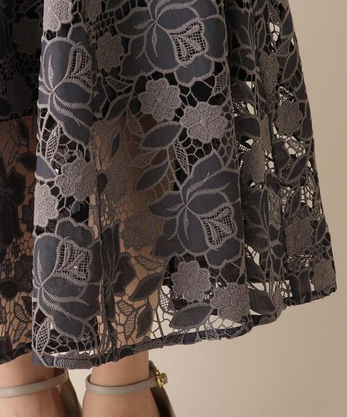 OPAQUE.CLIP（オペークドットクリップ）の「◆フラワーレースマーメイドスカート（スカート・レディース・マスタード/ライトベージュ/ガンメタ・38/36）」の6枚目の写真