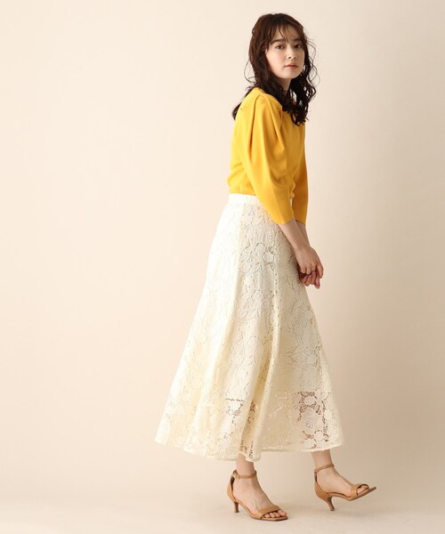 OPAQUE.CLIP（オペークドットクリップ）の「◆フラワーレースマーメイドスカート（スカート・レディース・マスタード/ライトベージュ/ガンメタ・38/36）」の12枚目の写真