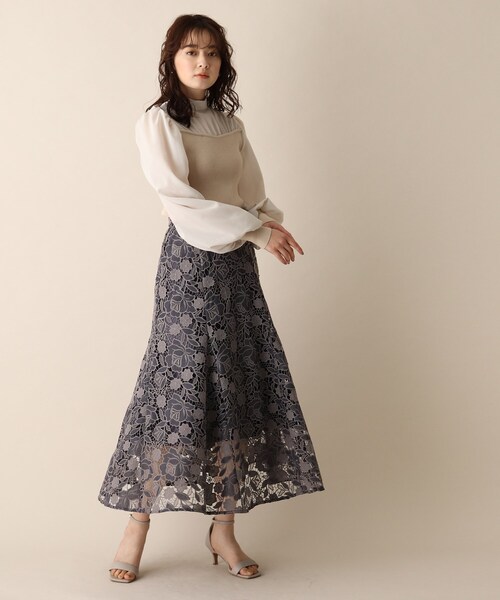 OPAQUE.CLIP（オペークドットクリップ）の「◆フラワーレースマーメイドスカート（スカート・レディース・マスタード/ライトベージュ/ガンメタ・38/36）」の16枚目の写真