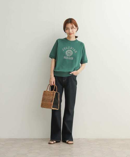 URBAN RESEARCH DOORS（アーバンリサーチドアーズ）の「カレッジプリント半袖スウェット（Tシャツ/カットソー・レディース・ネイビー/グリーン/モカ・MEDIUM）」の13枚目の写真