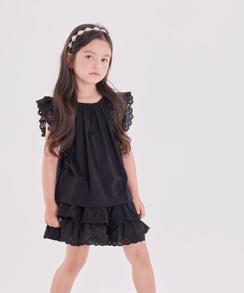 Rora(ローラ)の「ミント カンカン キュロットパンツ(その他パンツ・キッズ・ブラック・110cm/100cm/120cm/130cm/140cm/150cm)」の4枚目の写真