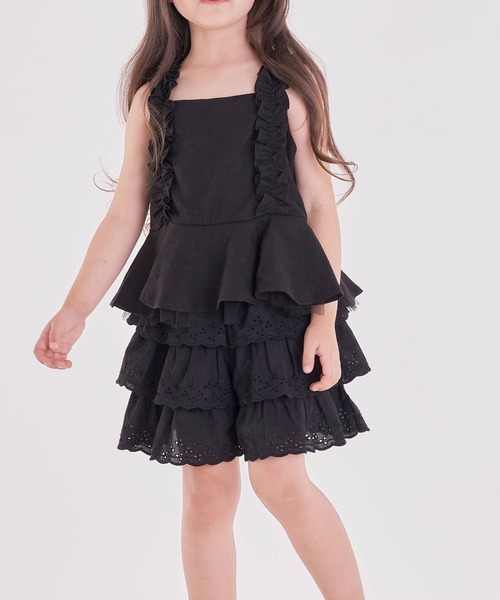 Rora(ローラ)の「ミント カンカン キュロットパンツ(その他パンツ・キッズ・ブラック・110cm/100cm/120cm/130cm/140cm/150cm)」の2枚目の写真