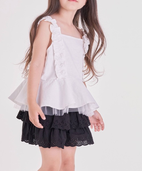 Rora(ローラ)の「ミント カンカン キュロットパンツ(その他パンツ・キッズ・ブラック・110cm/100cm/120cm/130cm/140cm/150cm)」の3枚目の写真