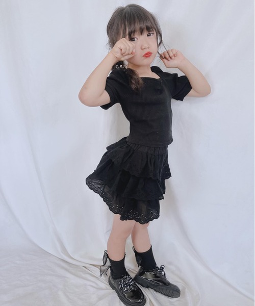 Rora(ローラ)の「ミント カンカン キュロットパンツ(その他パンツ・キッズ・ブラック・110cm/100cm/120cm/130cm/140cm/150cm)」の10枚目の写真