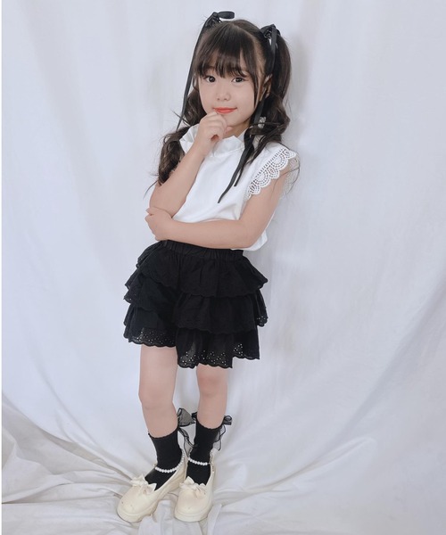 Rora(ローラ)の「ミント カンカン キュロットパンツ(その他パンツ・キッズ・ブラック・110cm/100cm/120cm/130cm/140cm/150cm)」の12枚目の写真
